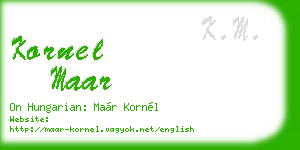 kornel maar business card