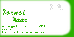 kornel maar business card